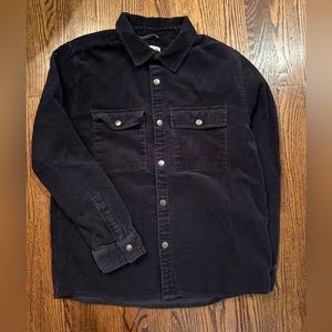 Dark Blue Boy’s Corduroy Button Down